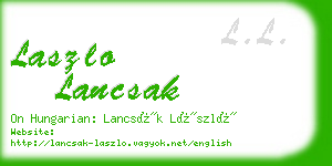 laszlo lancsak business card